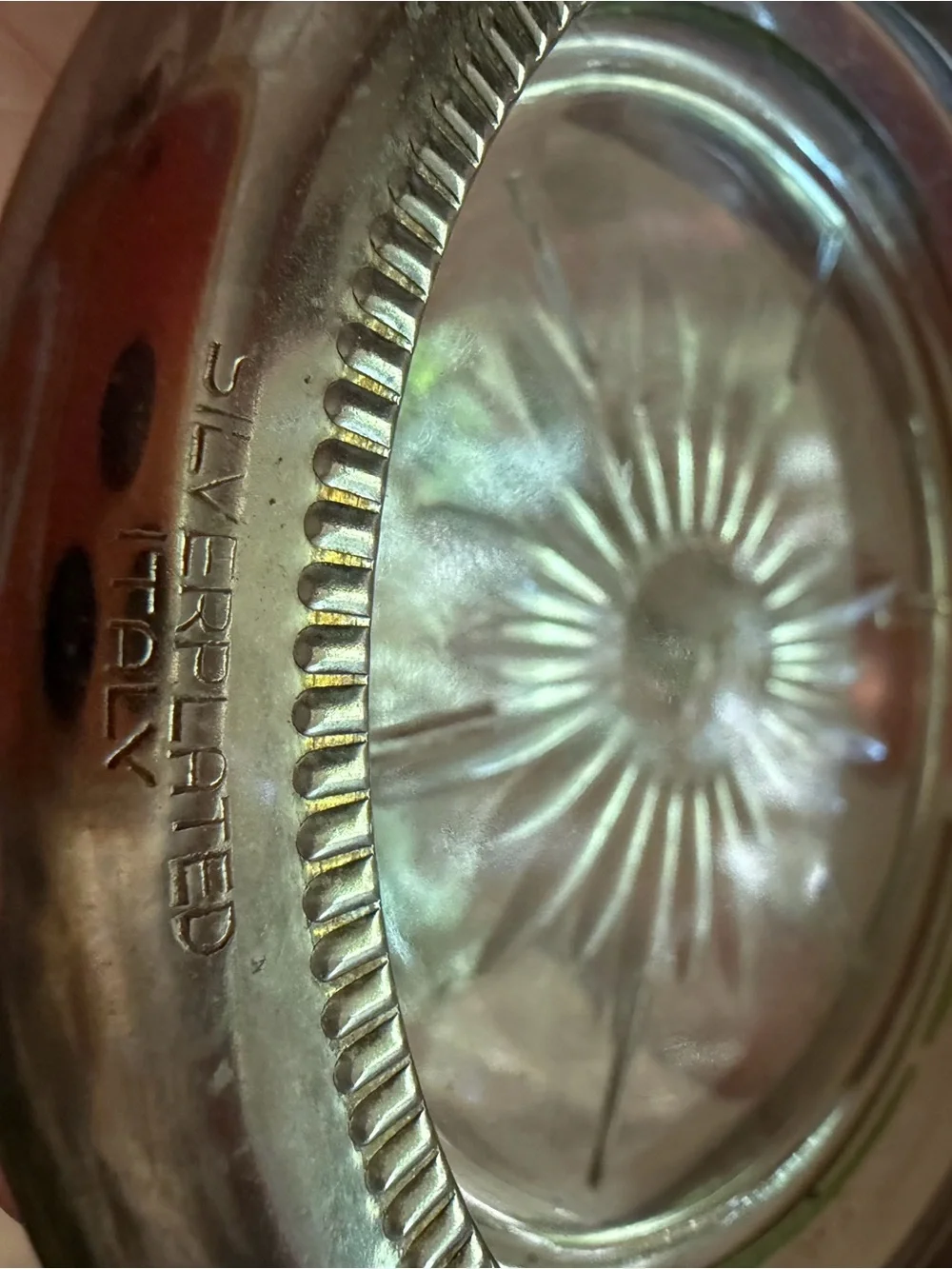 Glass and Silver Plated Starburst Coasters - Set of 4